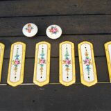 Set of 2 porcelain door handles and cleanliness plates