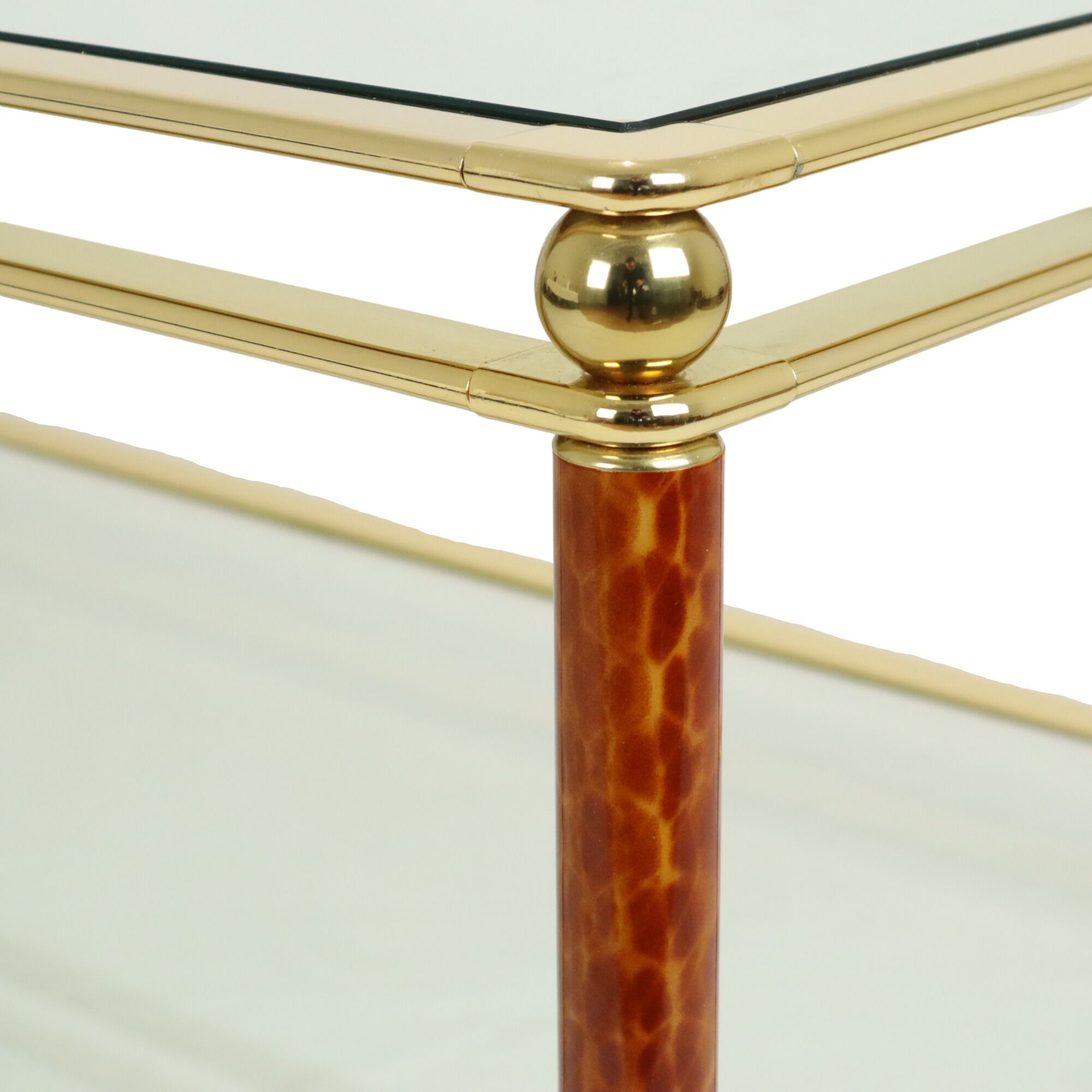 Coffee Table Italian Design Gold Plated Chrome Glass Orsenigo Hollywood Regency 120cm