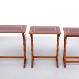 English Cherrywood Nesting Tables from Heldense, 1978, Set of 3