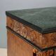 Antique walnut burl commode with marble top, Italy, 20th century.