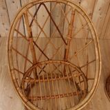 Pair rattan armchairs