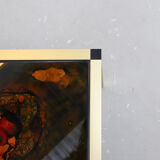 Vintage coffee table in brass and glass