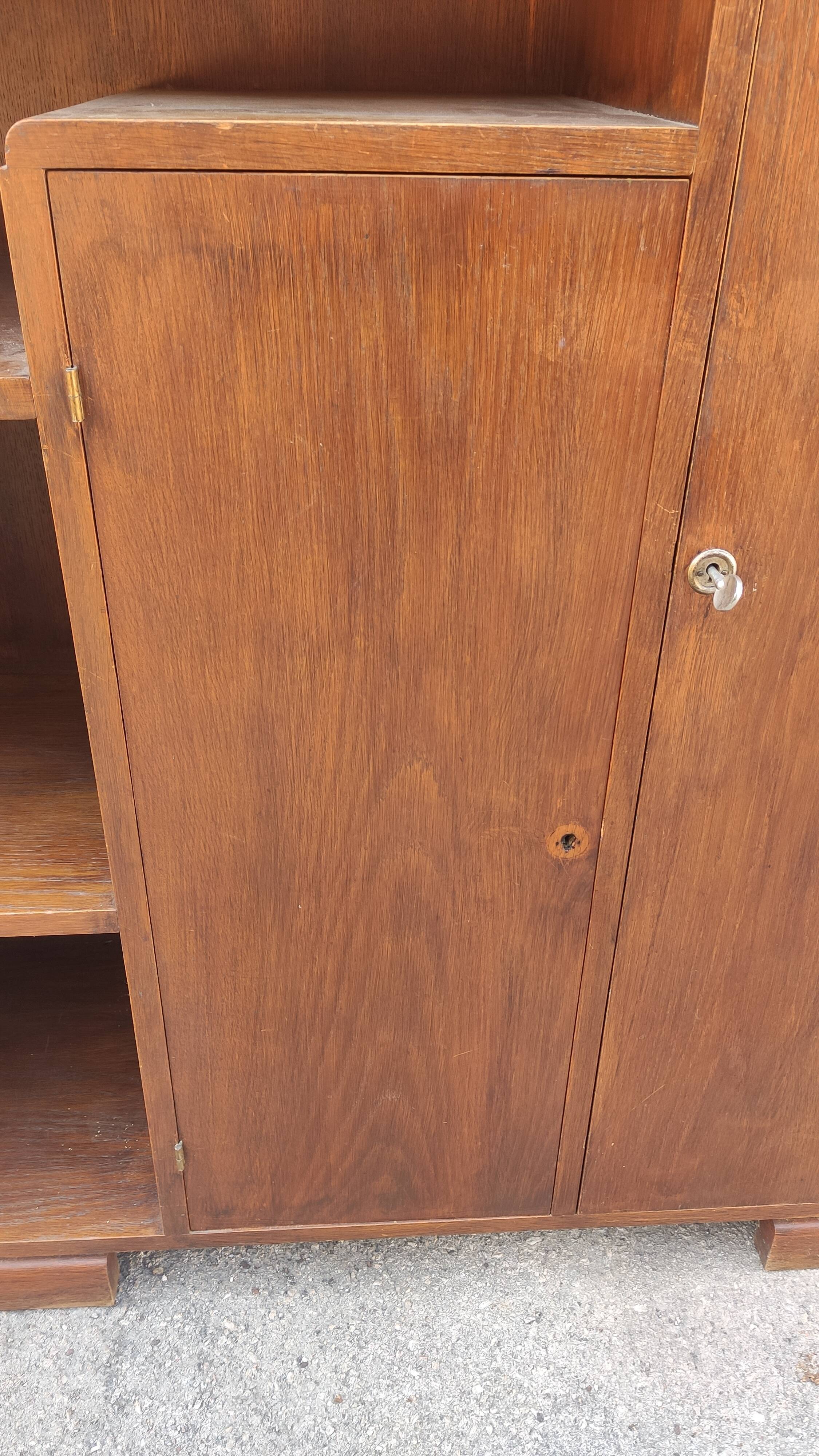 Two-door modernist shelf cabinet, art deco