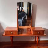Scandinavian dressing table mirror from the 50s-60s with compass feet