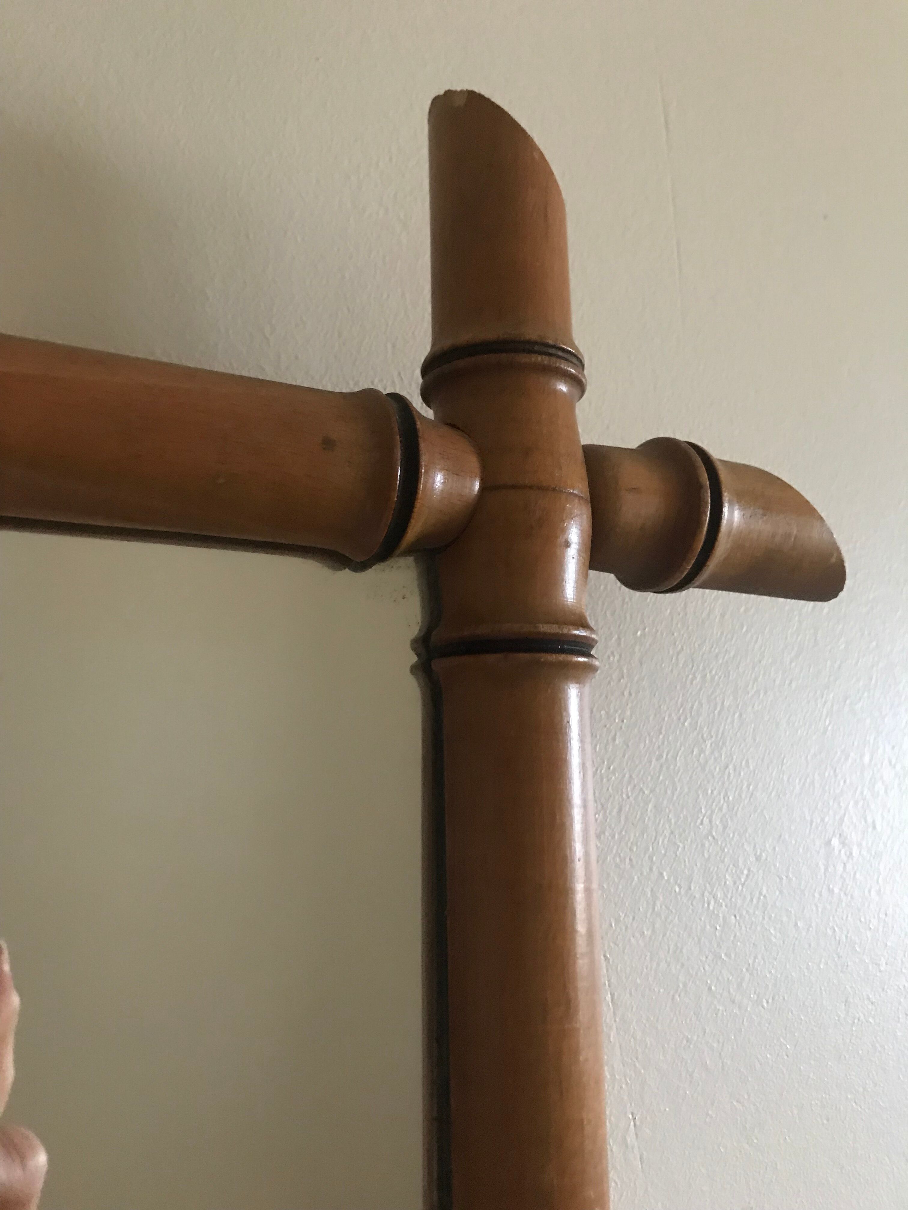 Bamboo carved wooden mirror