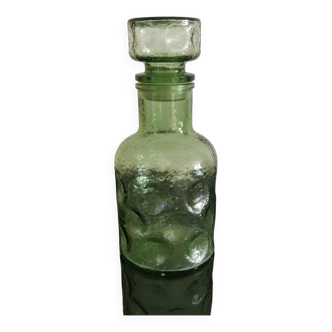 Old green glass carafe