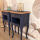 Duo de Chevets de style Louis XV, Bleu de Sèvres