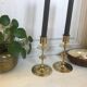 Pair of brass candle holders