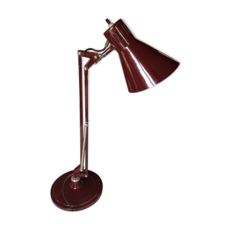 Lampe de bureau vintage orientable bordeau années 70 AIRAMIA