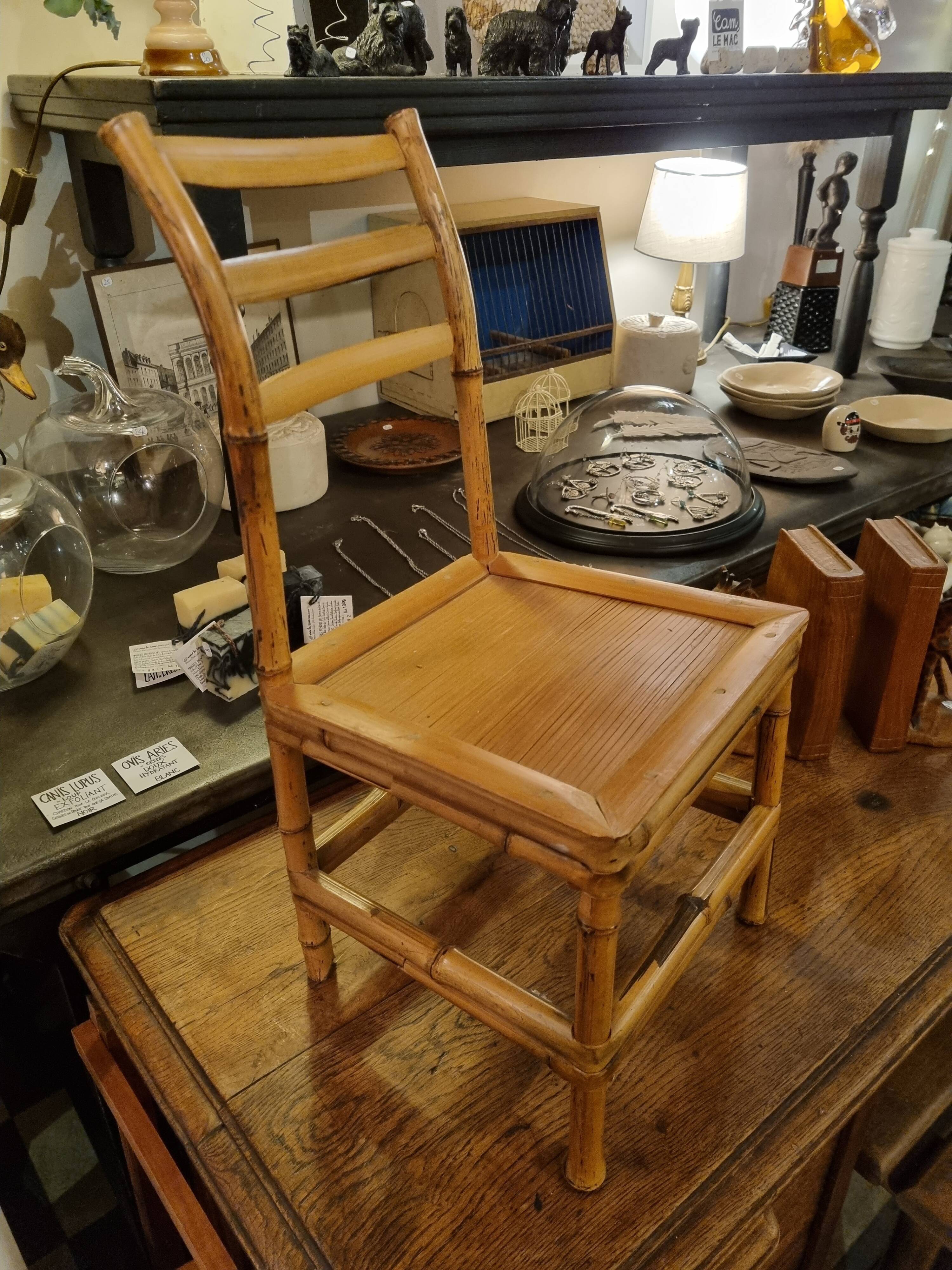 small bamboo chair