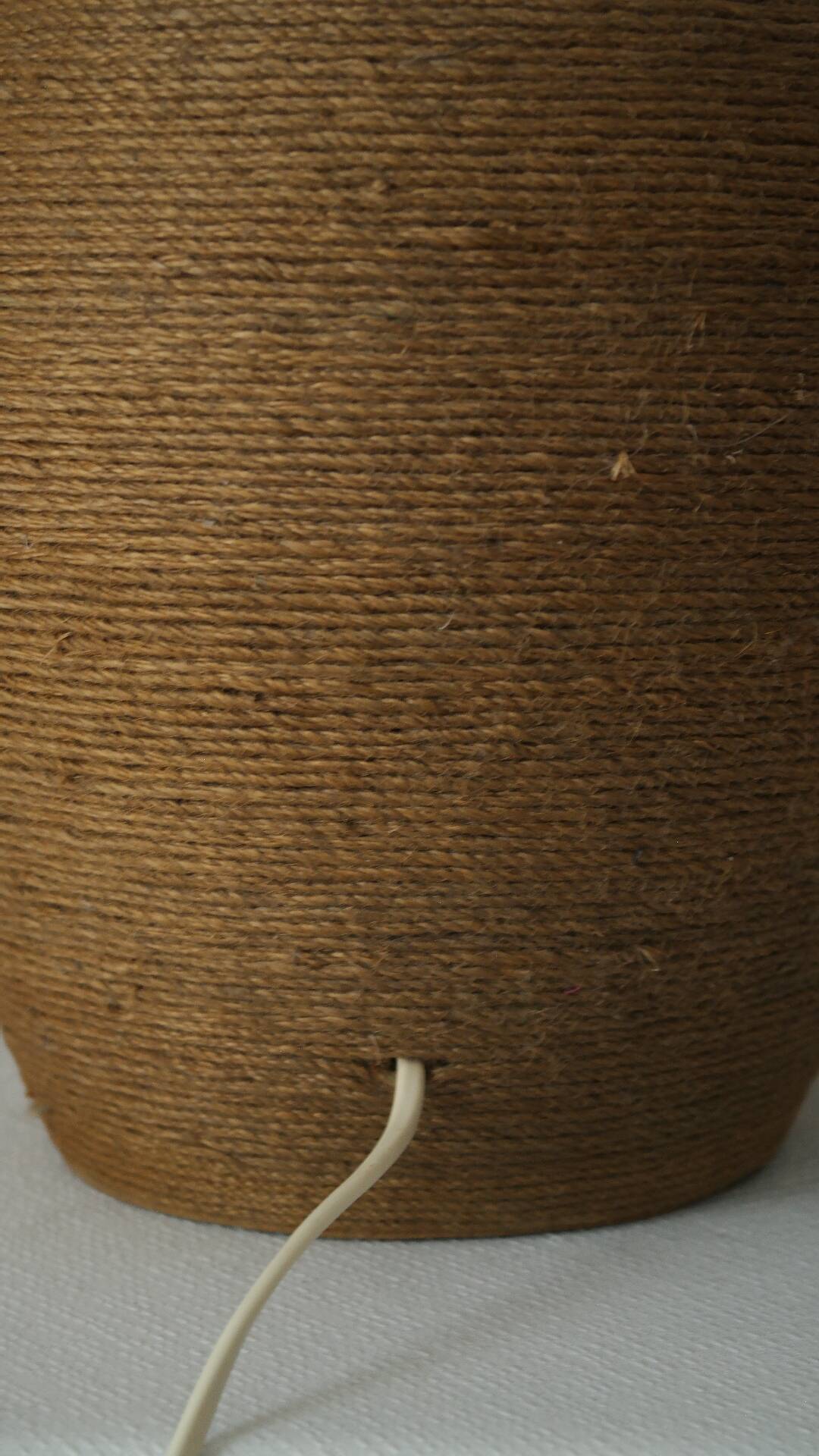 Vintage 70's natural rope lamp base