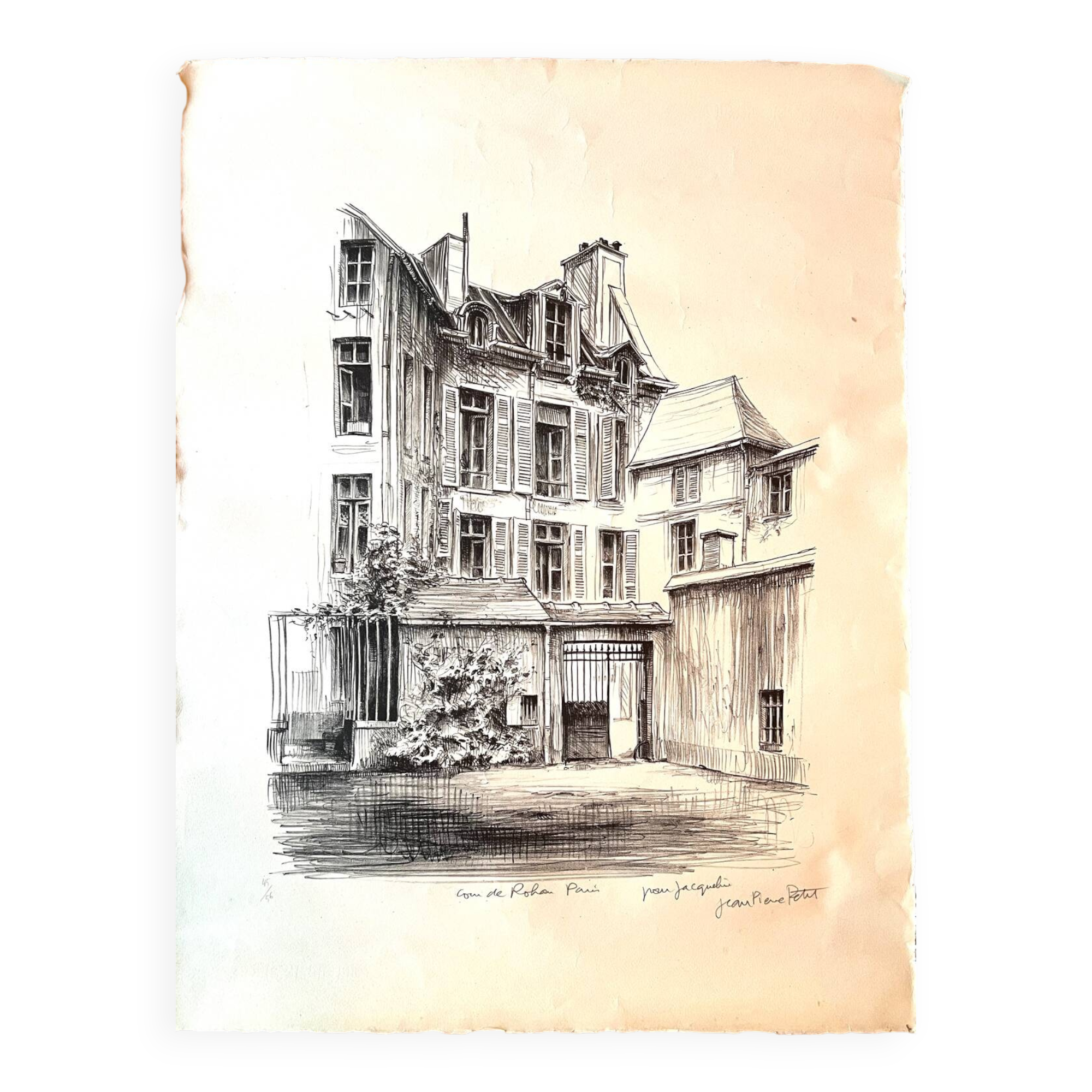 Lithograph The Cour de Rohan