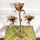 Flower and tassel applique candle holder