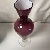 Vase en opaline violine vintage