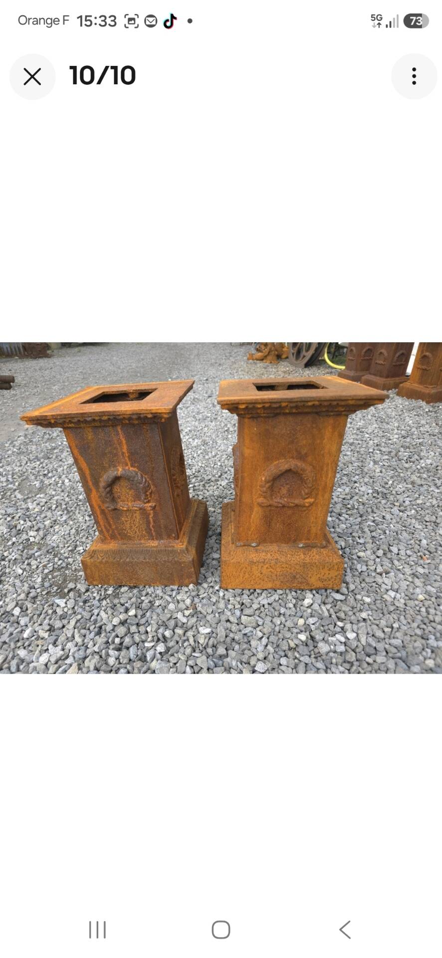 Pair of cast iron bases for statue for Medici.
