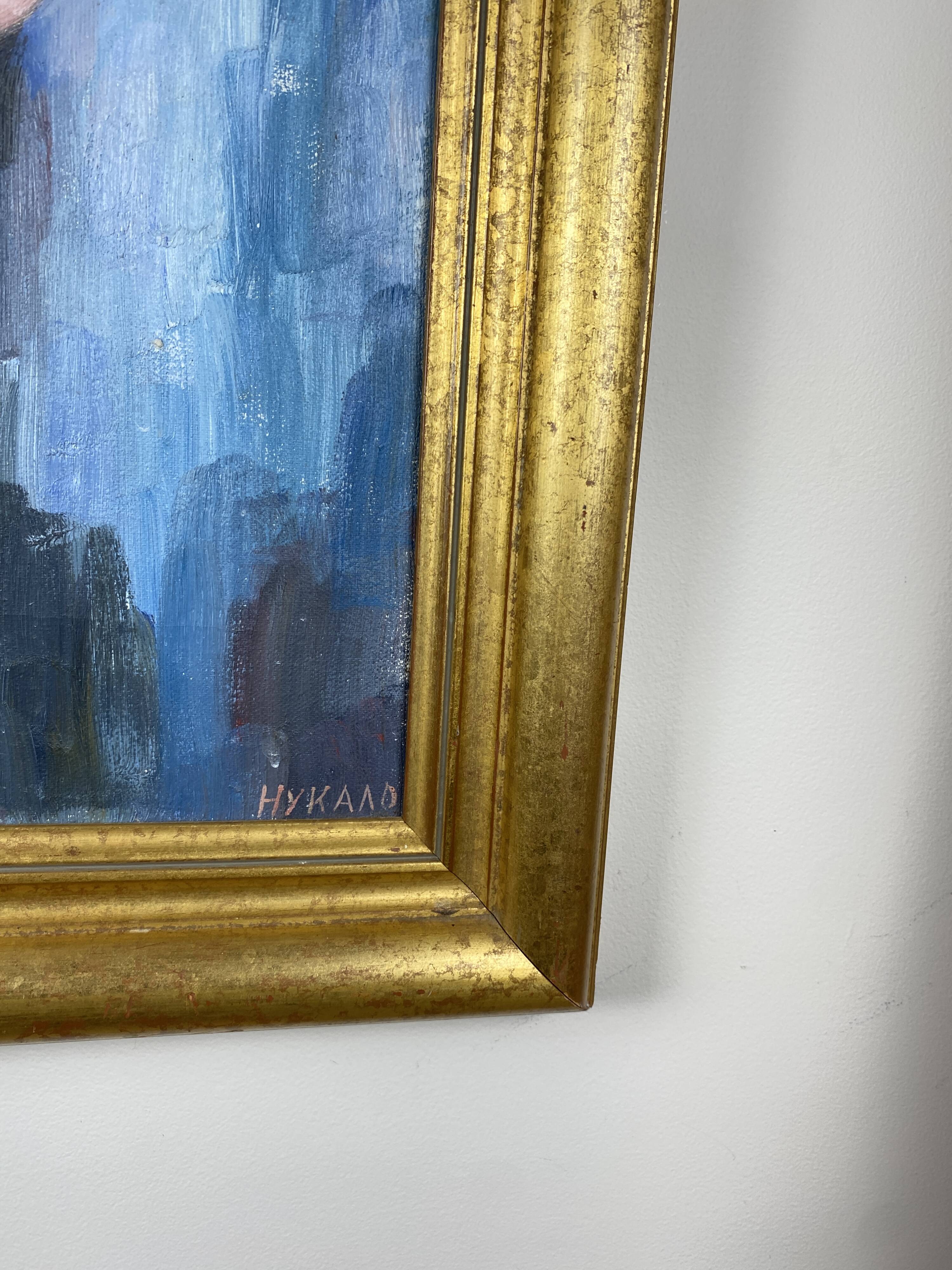 Large Painting Oil on canvas Russian school Hykano H.
