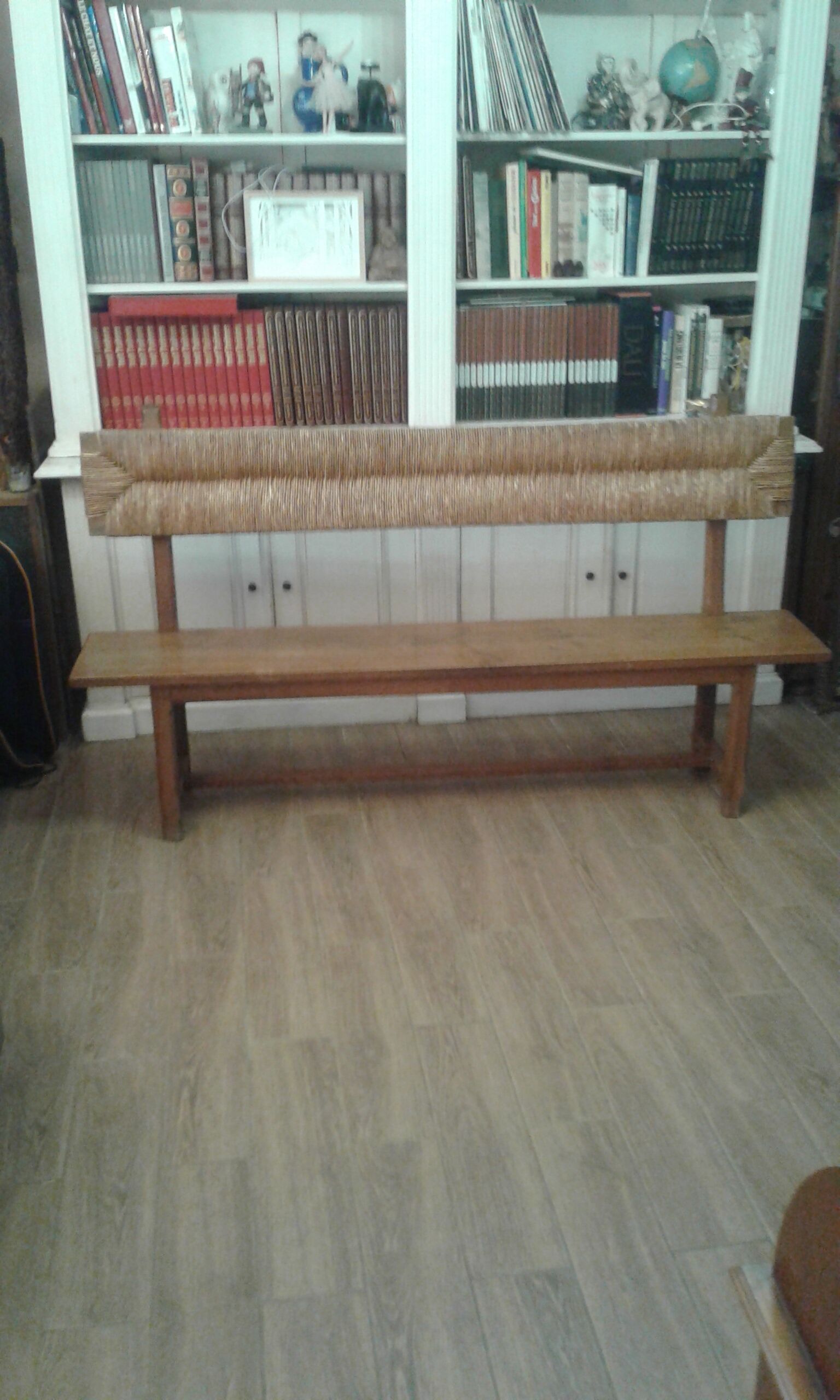 Bench with oak backrest