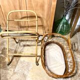 Wicker and rattan bassinet