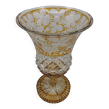 Vase en cristal de bohème jaune ambre