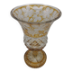 Amber yellow Bohemian crystal vase