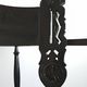 Pair of antique hand-carved armchairs in black lacquer from the 1920s.