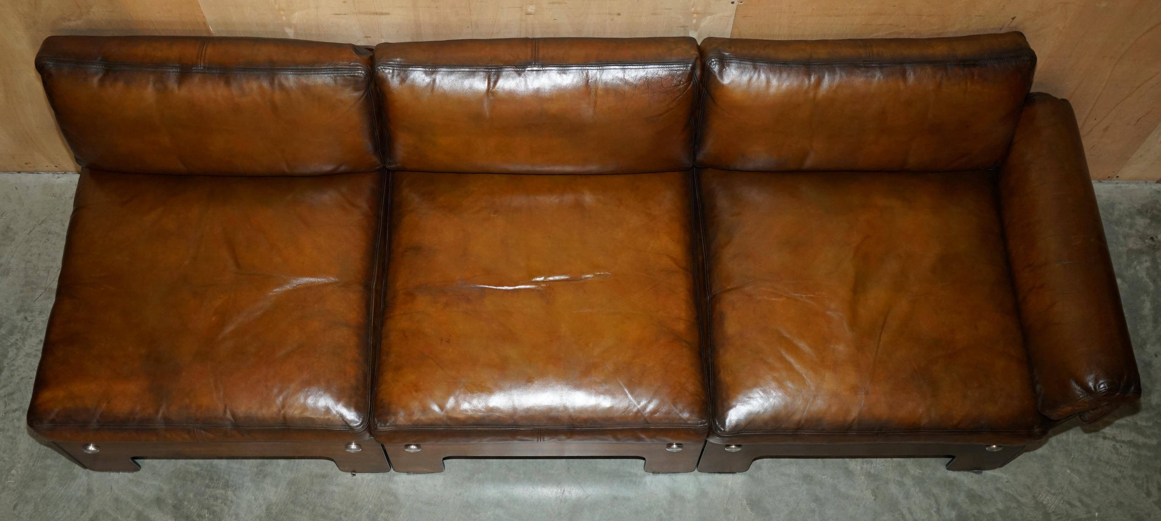 Sigurd Ressell for Vatne Mobler Leather Sofa Hardwood Art Deco