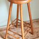 Vintage solid blond wood bar stool