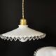 Lot de 3 suspensions vintage en opaline blanche festonnée, France
