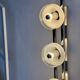 Vintage Italian Floor Lamp in Chromed Metal and Glass with Three Faded Shades