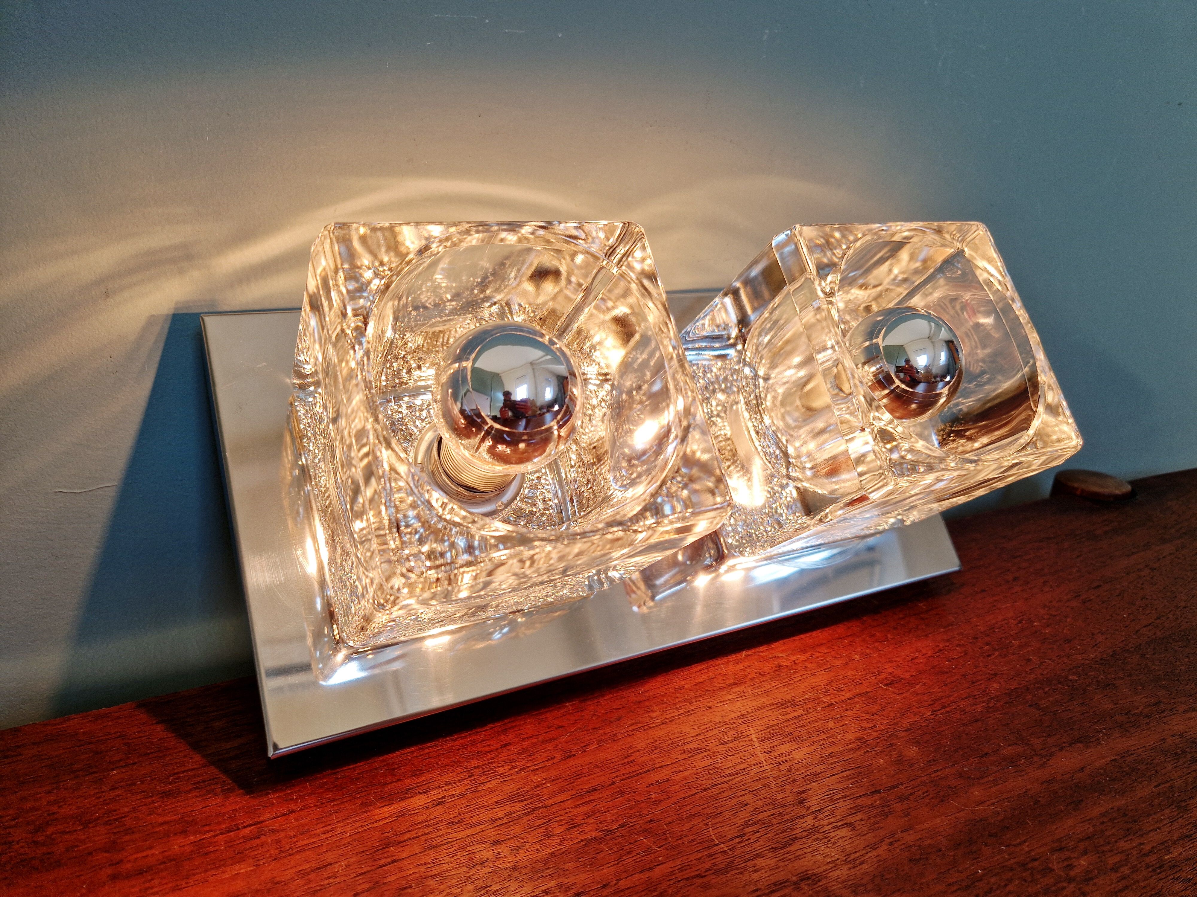 Applique murale double Ice Cube, Peill & Putzler, 1970
