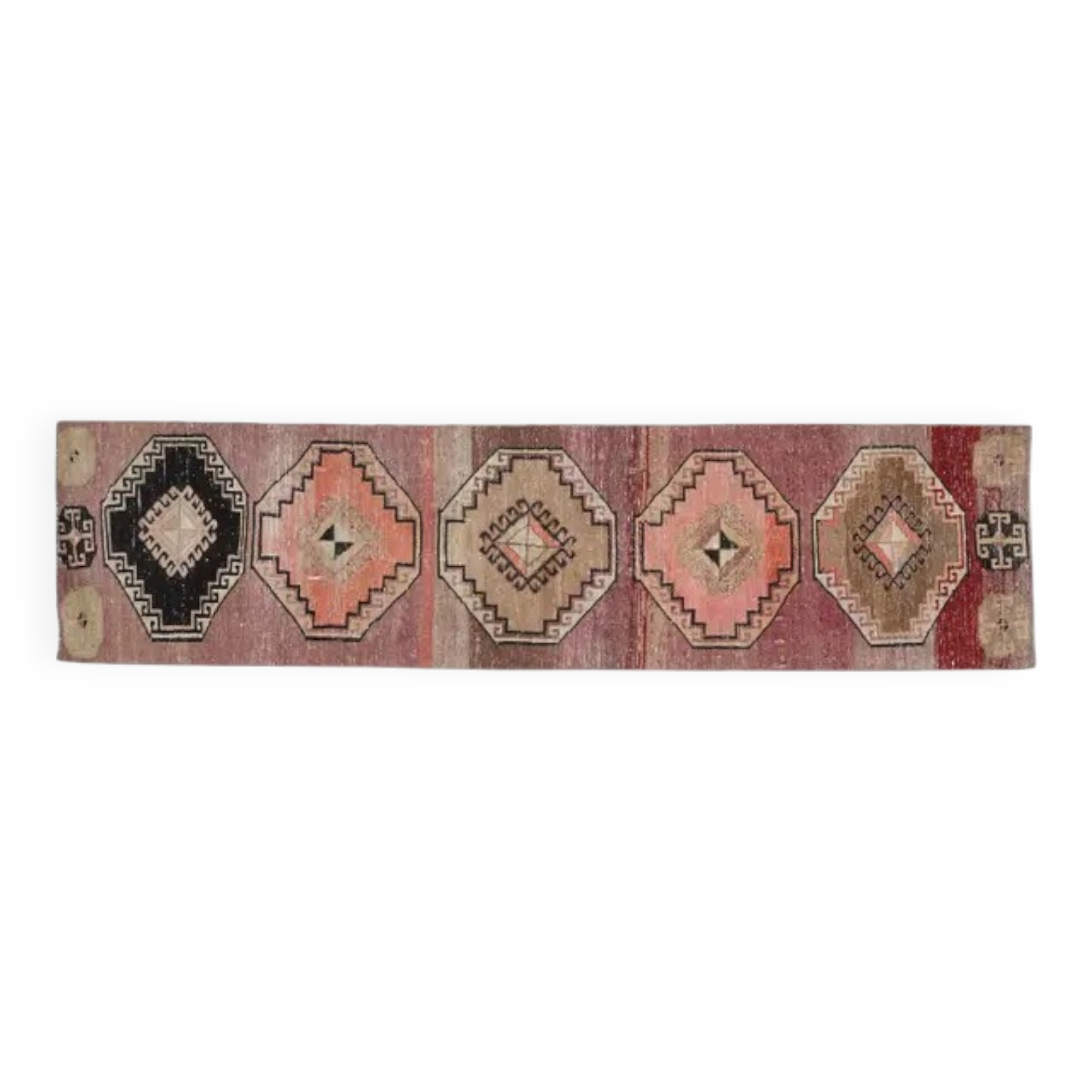 Vintage Turkish Oushak Wool Handmade Runner 74x352