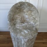 Fauteuil moumoute beige