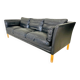 Vintage Danish black leather canapé by Mogens Hansen from the 1960s.