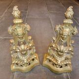 Chenets en bronze doré, XIXe siècle