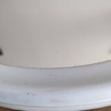 Old Oval Cast Iron Mirror - White - Vintage - 48 x 38.5 cm.