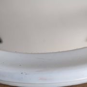Ancien Miroir Ovale En Fonte - Blanc - Vintage - 48 x 38,5 cm.