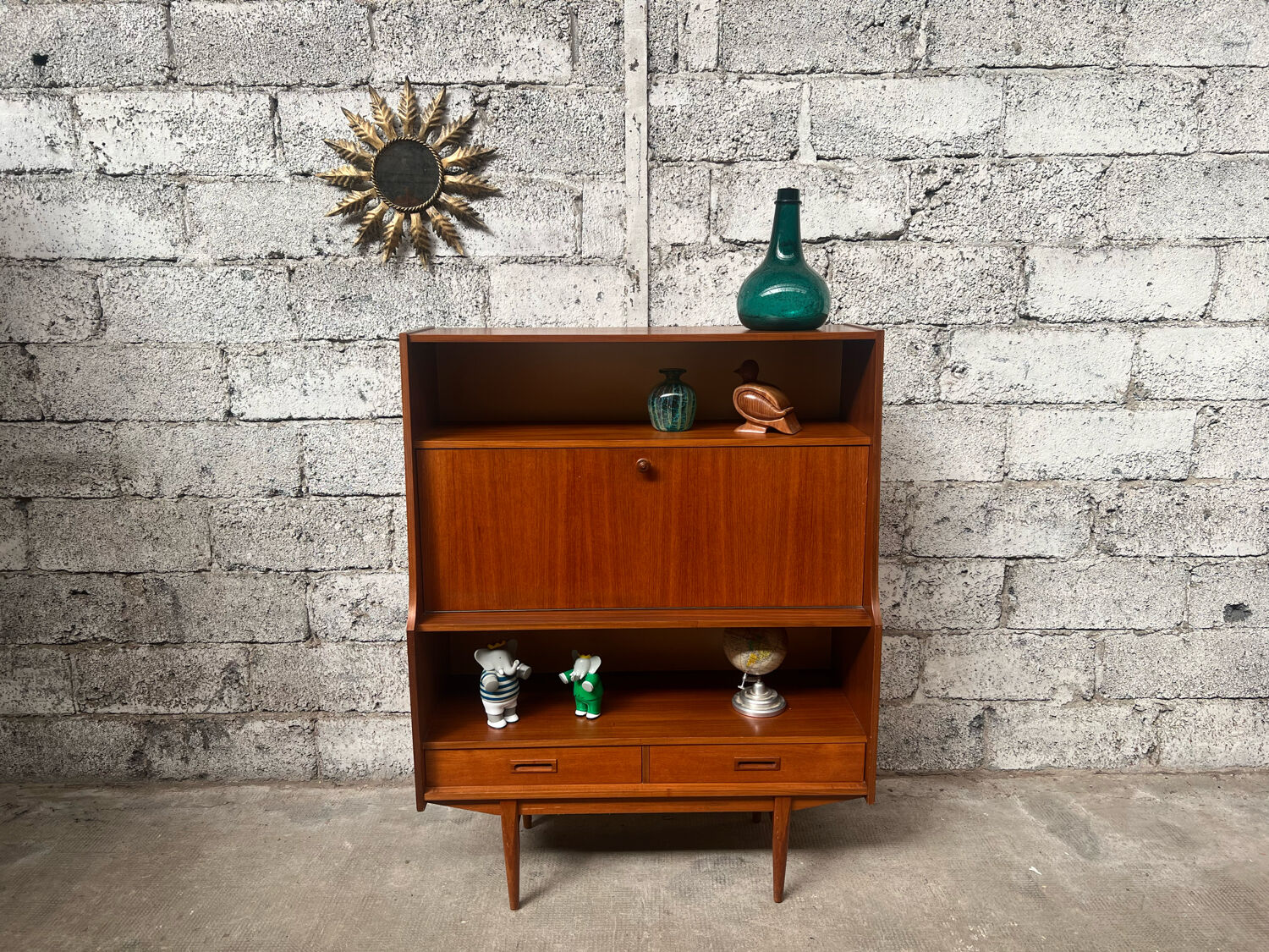 Secretary, 1960 Scandinavian high teak row