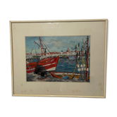 Huile sur toile Saint Jean de Luz 1989 de Serge Corbice