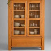 Glass display cabinet on legs