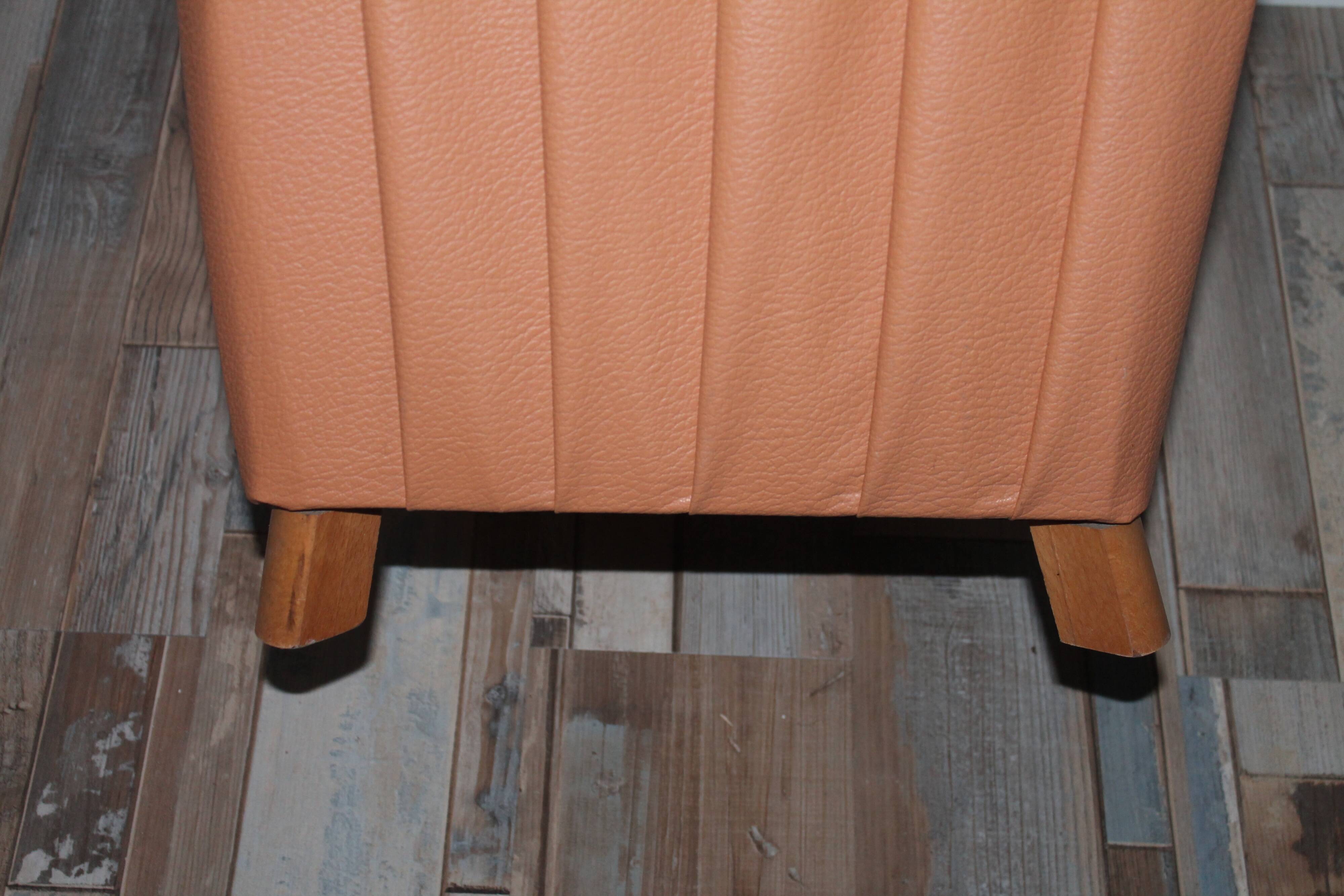 Pouf coffre en skai des années 60