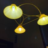 Vintage 3-light pendant light by Le Dauphin circa 1980s