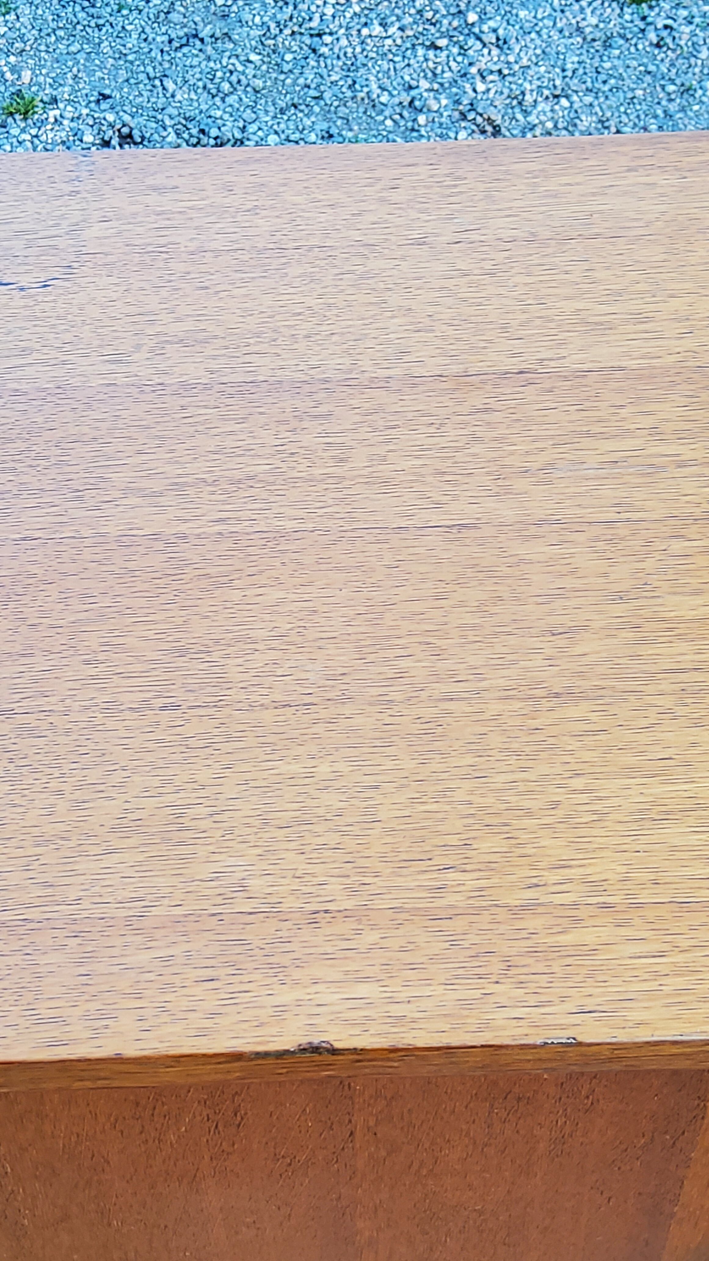 Vintage gold blond oak row 3 sliding doors
