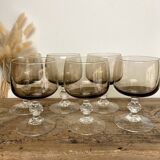 6 large smoked glasses