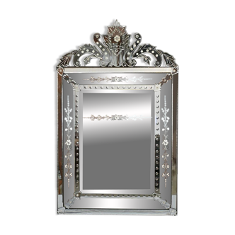 Important Venetian Pedimented Mirror, Italy – Early 20th Century