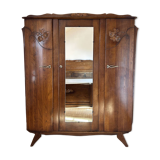 1950s linen wardrobe, shelves, central mirror