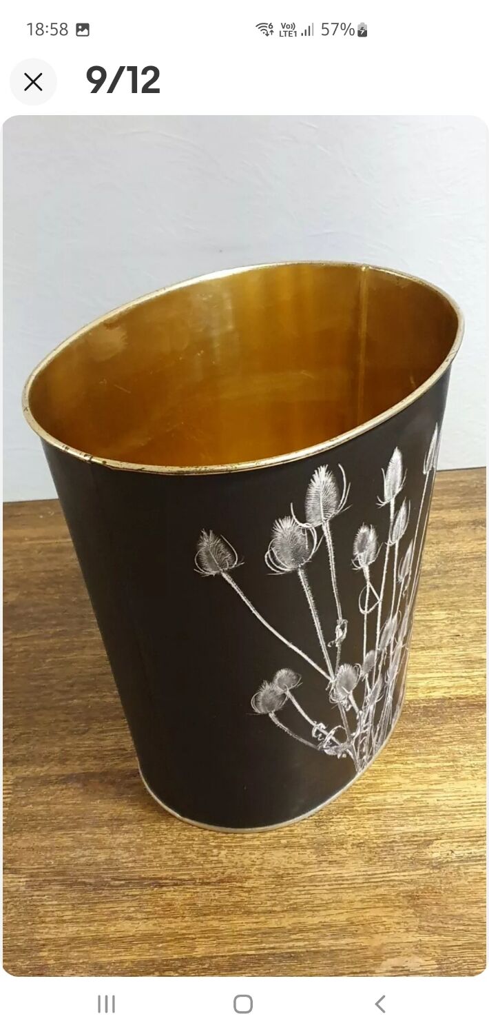 Vintage Office Paper Basket Massilly 60's Metal