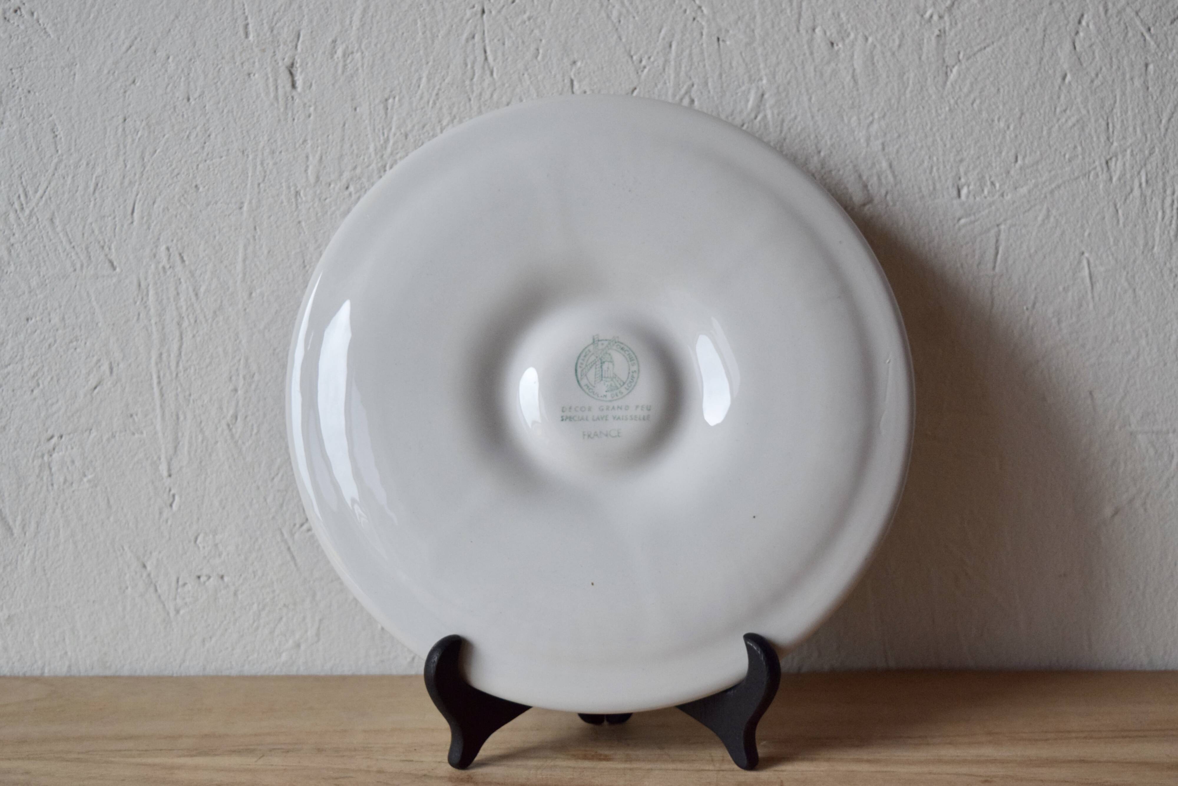 Set of 6 vintage oyster plates Moulin-des-Loups - Orchies - Grand Feu decor