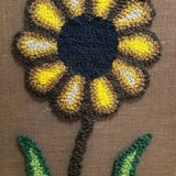 Grande tapisserie rétro à fleurs