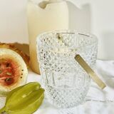 Vintage gold cast glass ice bucket.