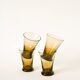 Set of 4 small smoked glass glasses, Art Deco, 1930.